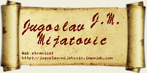 Jugoslav Mijatović vizit kartica